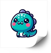 Thumbnail for Baby Dinosaur Sticker | Kawaii Cute Teal Purple Dino Vinyl Decal